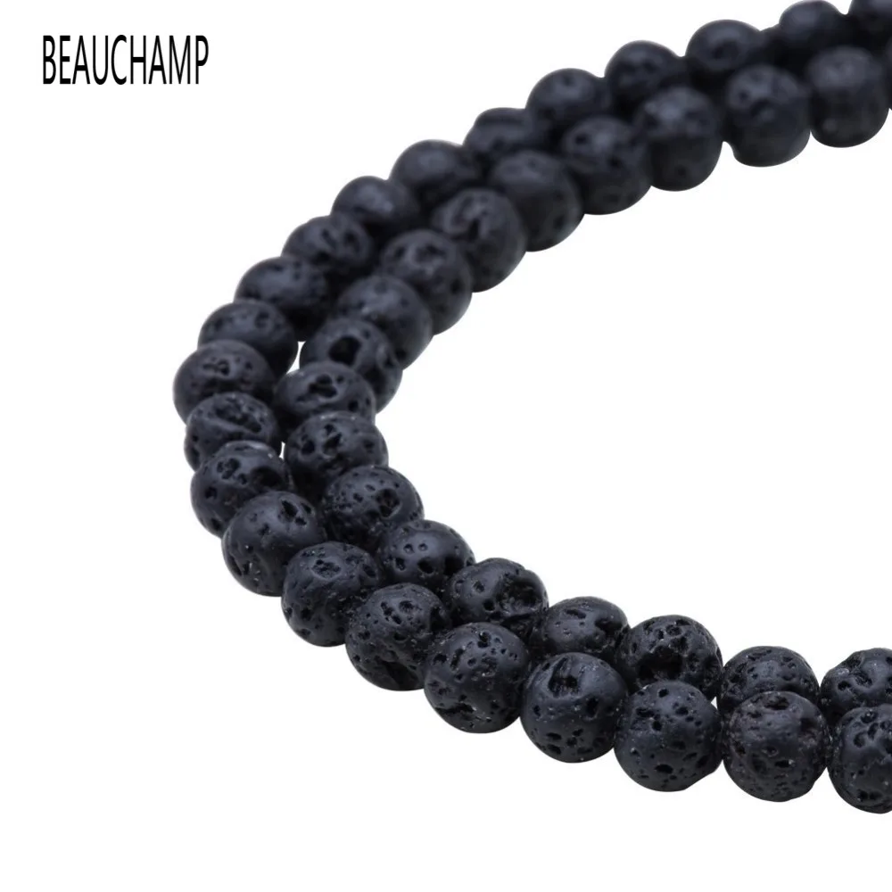 BEAUCHAMP Black Lave Rock драгоценное украшение из природного камня мужской браслет