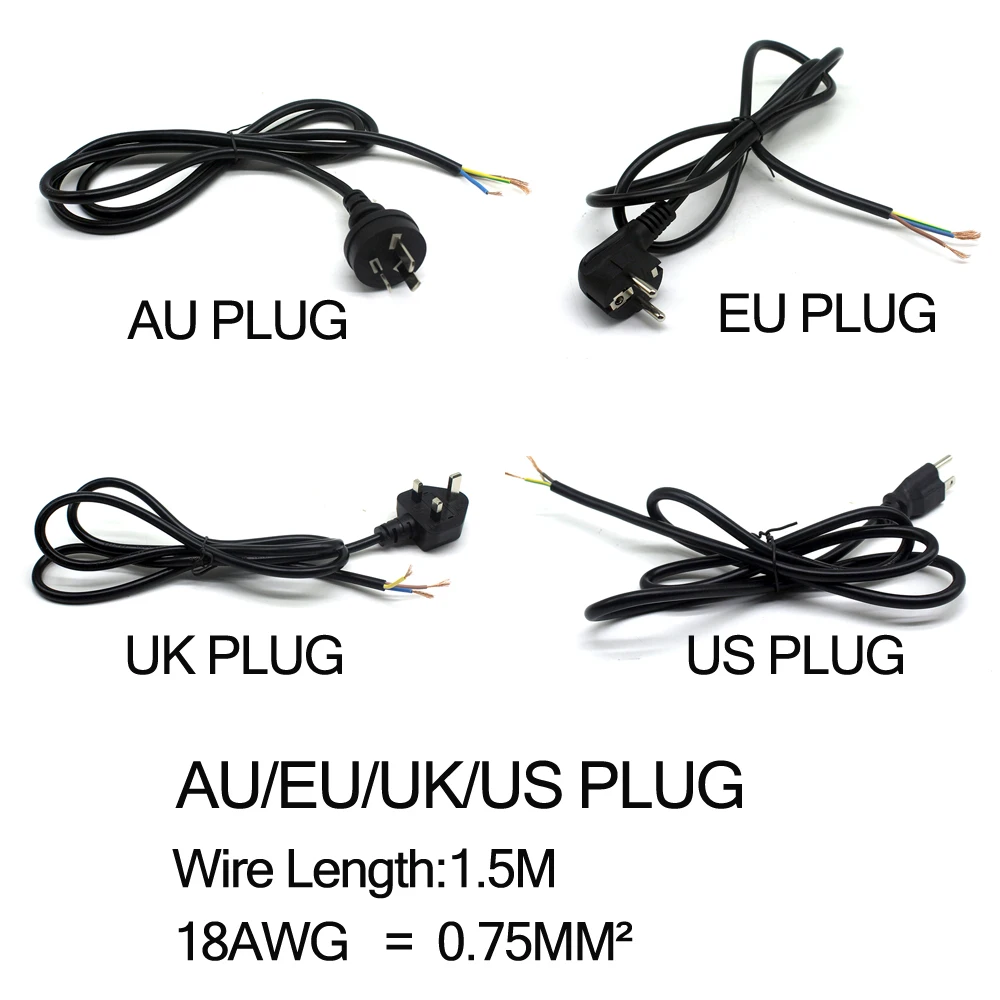 Австралийский британский американский Европейский штекер 13AWG 15AWG 18AWG сетевой