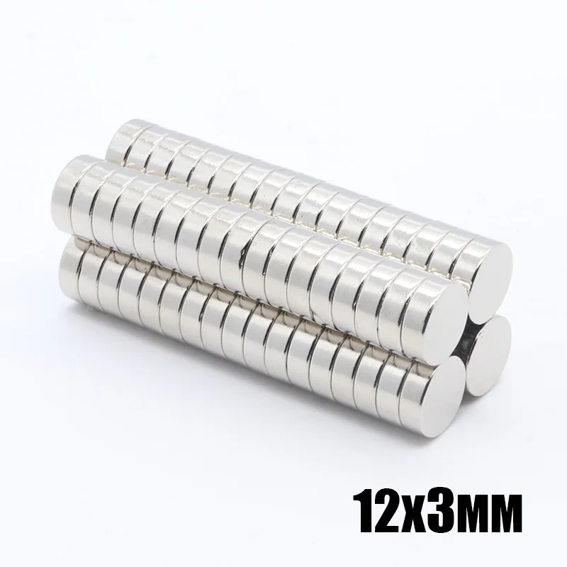 200 шт 12 мм x 3 мм супер сильные круглые Дисковые магниты 12*3 12x3 Редкоземельные неодимовые магниты N35 12 мм* 3 мм новое поступление
