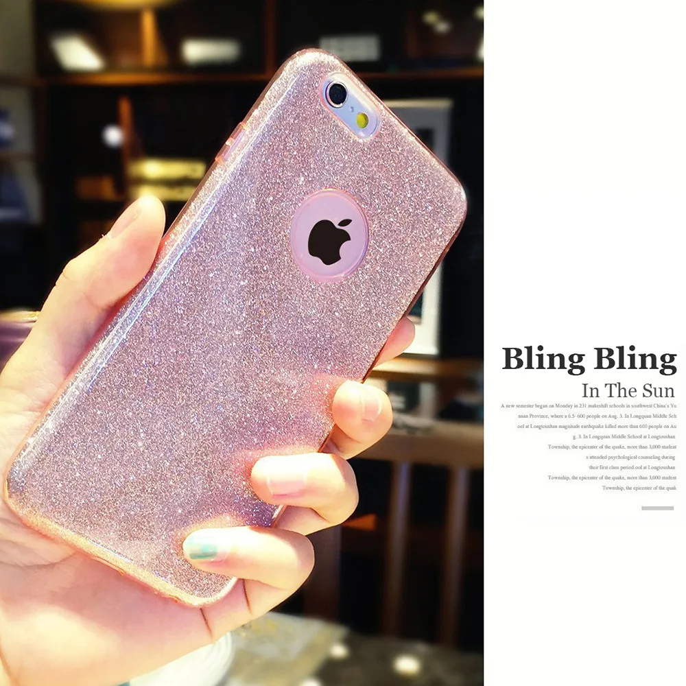Чехлы для телефонов iPhone 6 Plus шикарный чехол с блестящим градиентом силикон + PC