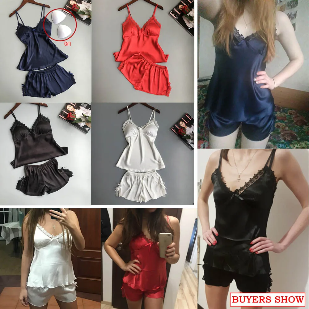 1 комплект женская летняя Пижама сексуальная v образная без рукавов|pajamas pajamas|pajamas