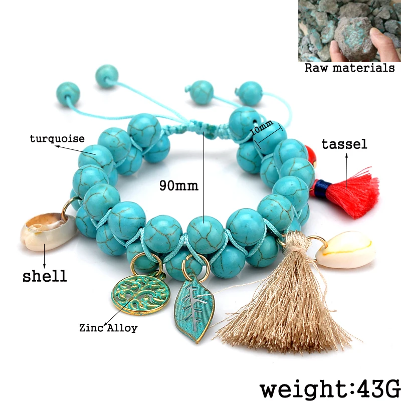 Богемные очаровательные браслеты с натуральными бусинами ручной вязки для