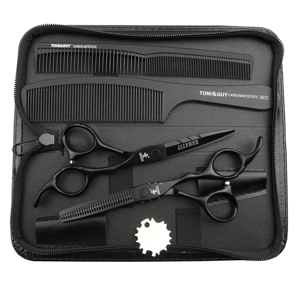 

5.5 inch and 6 inch black hair professional styling tools scissors cutting and thinning scissors set Japanese hair scissors
