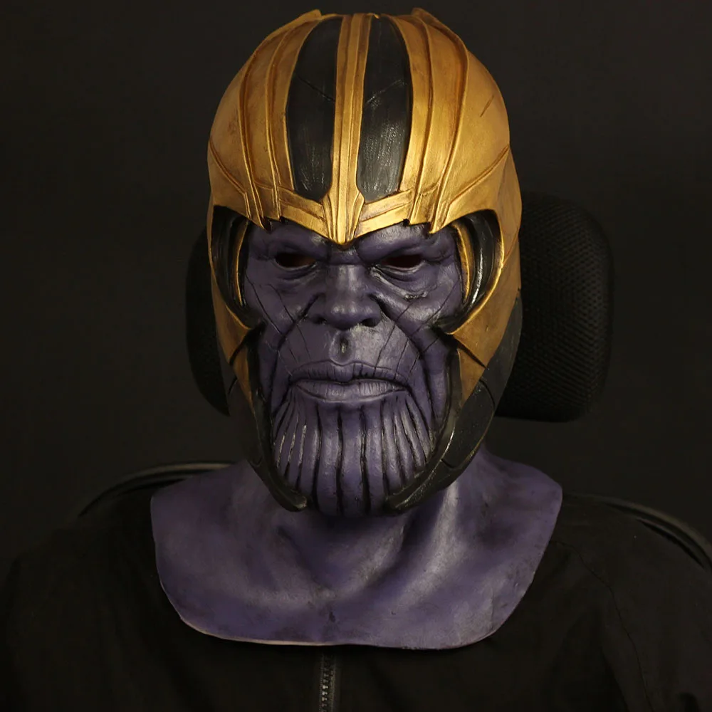 Thanos helmet N Мстители эндгейм маска Таноса Мстители 4 танос костюм аксессуар латексные маски полный шлем для лица Хэллоуин Карнавал вечерние реквизиты - Цвет: Thanos helmet N
