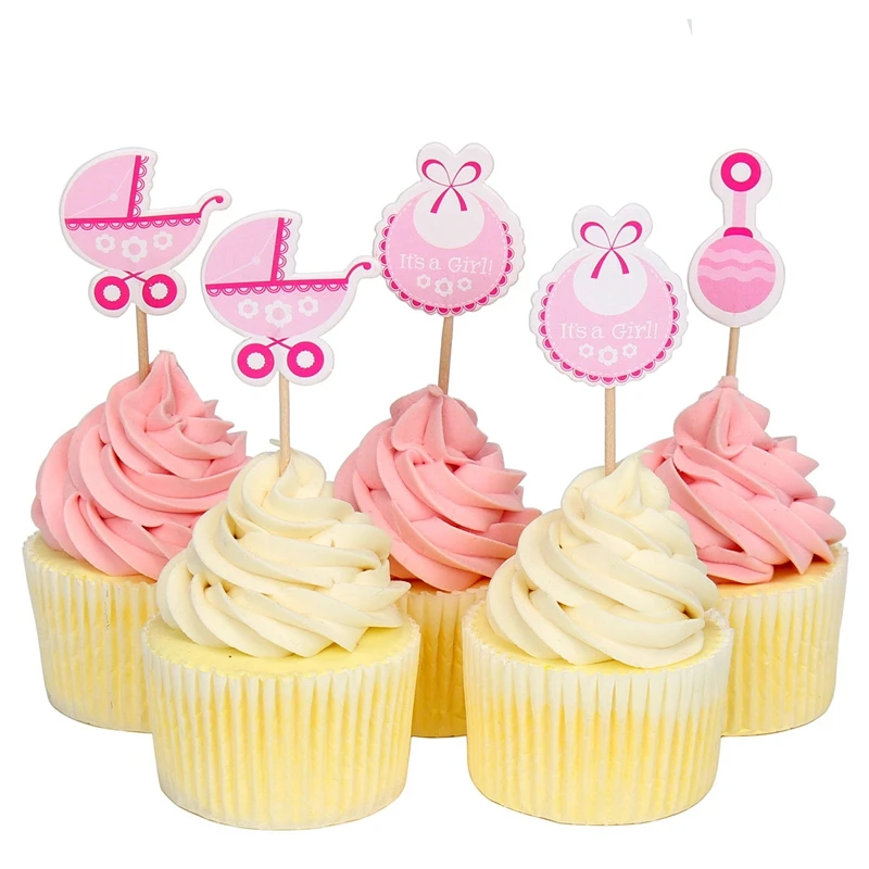 18 шт. Babyshower His a girl boy Cupcake Toppers Baby Shower вечерние украшения принадлежности пол Reveal Oh Baby