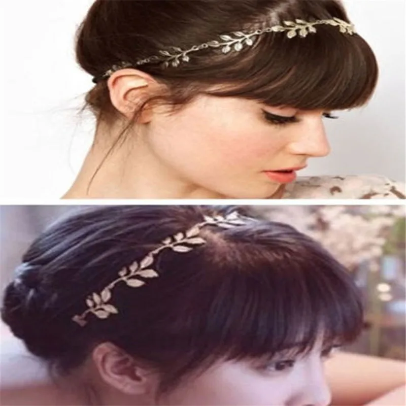 Женская винтажная повязка на голову элегантная эластичная в виде листьев|headband