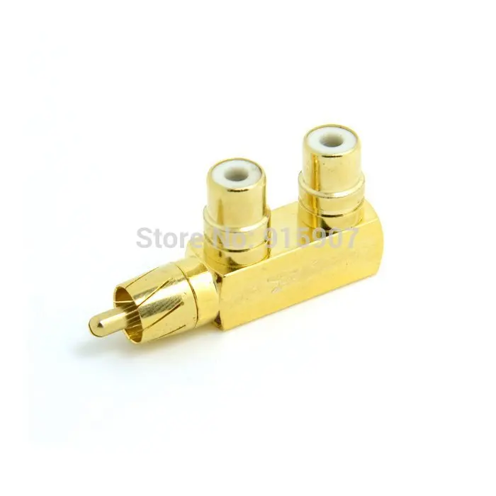 Jimier CY кабель золотистого цвета 90 градусов угловой RCA AV аудио сплиттер Переходник