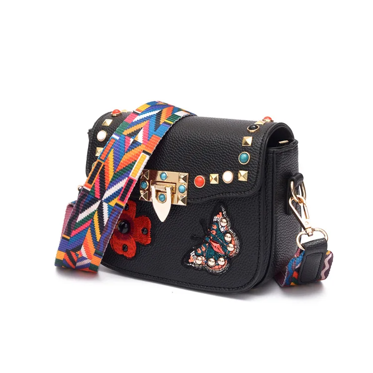 2017 женские сумки мессенджеры с цветочной вышивкой бабочки сумка через плечо