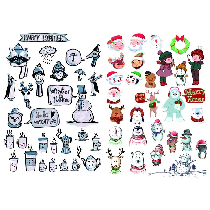 1 PCS Xmas Sweet Holiday Gift Cosas Kawaii Precut Stickers Scrapbooking Stationery Washi Tape Set School Supplies | Канцтовары для