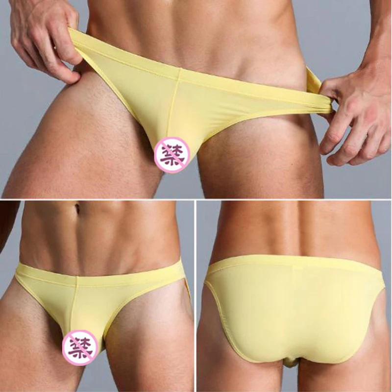 Мужские дышащие Бесшовные трусы из ледяного шелка нижнее белье Cueca masculina с