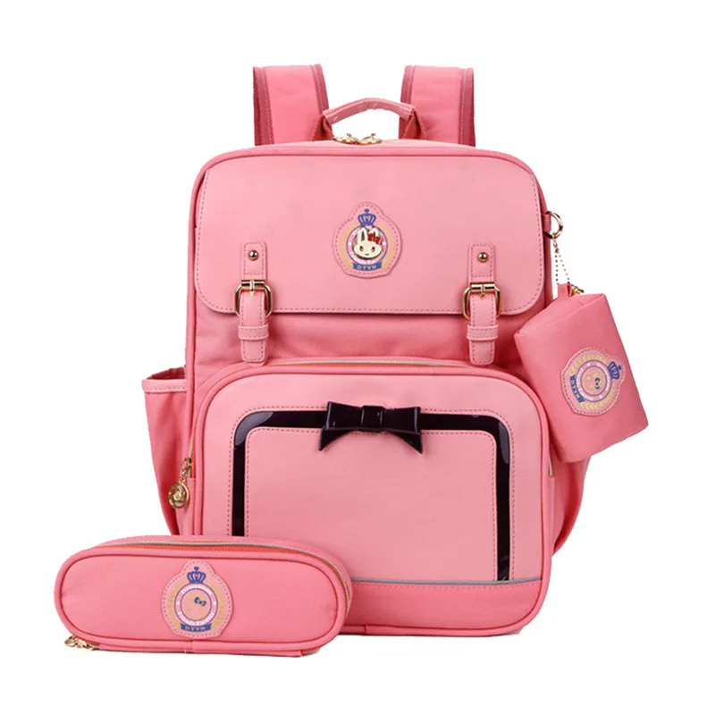 deep pink Школьные сумки детские рюкзаки для девочек легкие водонепроницаемые школьные сумки детские ортопедические школьные сумки 3 шт./компл. mochilas - Цвет: deep pink