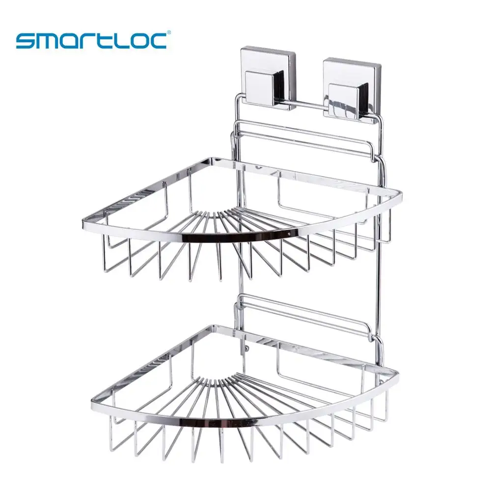 SL-12003-1S Smartloc Вакуумная присоска полка для ванной комнаты угловая держатель полки Душ Caddy Туалет стойка аксессуары для Органайзер ванная комната ванную настенная полочки шкаф настенные полочка стеллаж этажерка стелаж - Цвет: SL-12003-1S