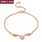 Женский браслет с крыльями ангела цвета розового золота, ювелирные изделия с австрийскими кристаллами, подарок, высокое качество, ZYH081 ZYH082