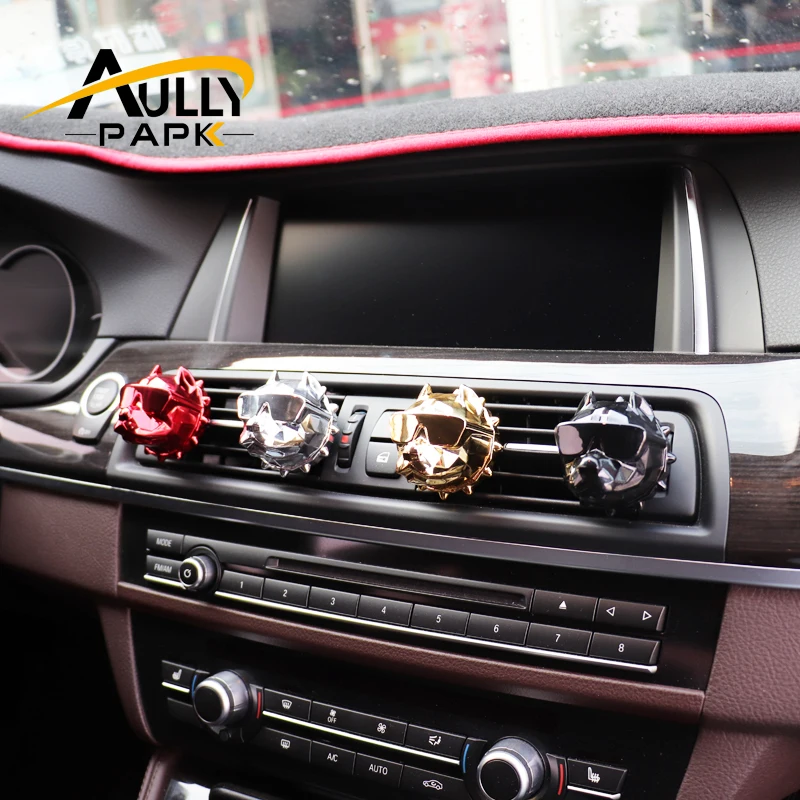 Creative Bulldog Car Perfume Fragrance Car Interior Decoration Clip Car Air Freshener Scent Auto Vents Scent Interior Accessorie