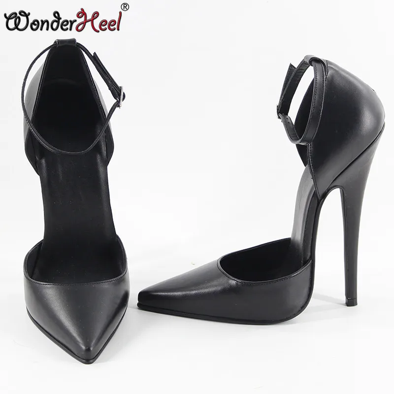 Wonderheel/Новинка матовые туфли из натуральной кожи на очень высоком каблуке 16 см