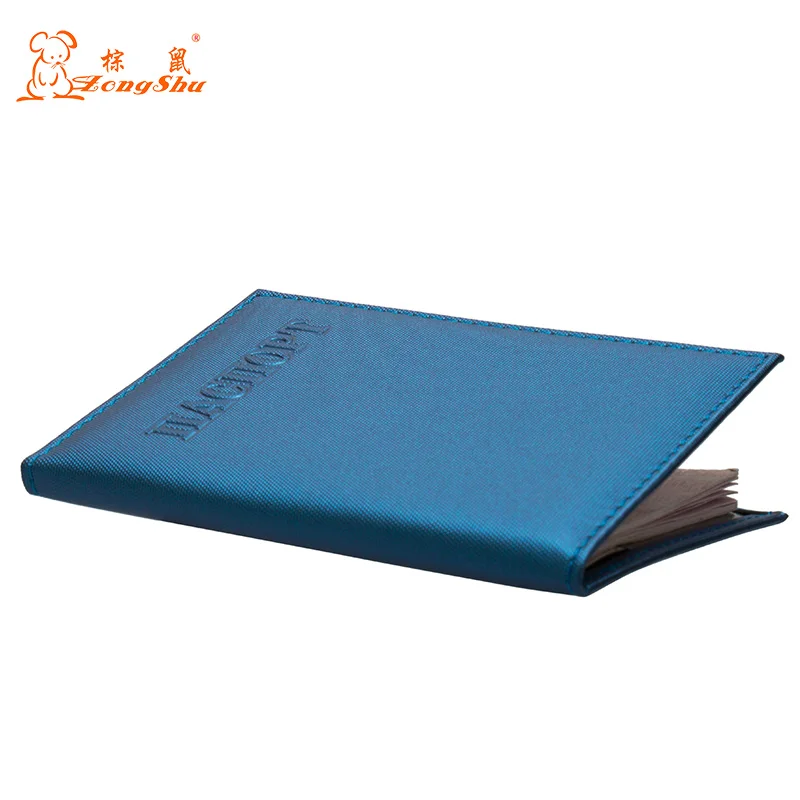 Чехол для паспорта из искусственной кожи небесно голубого цвета в русском стиле