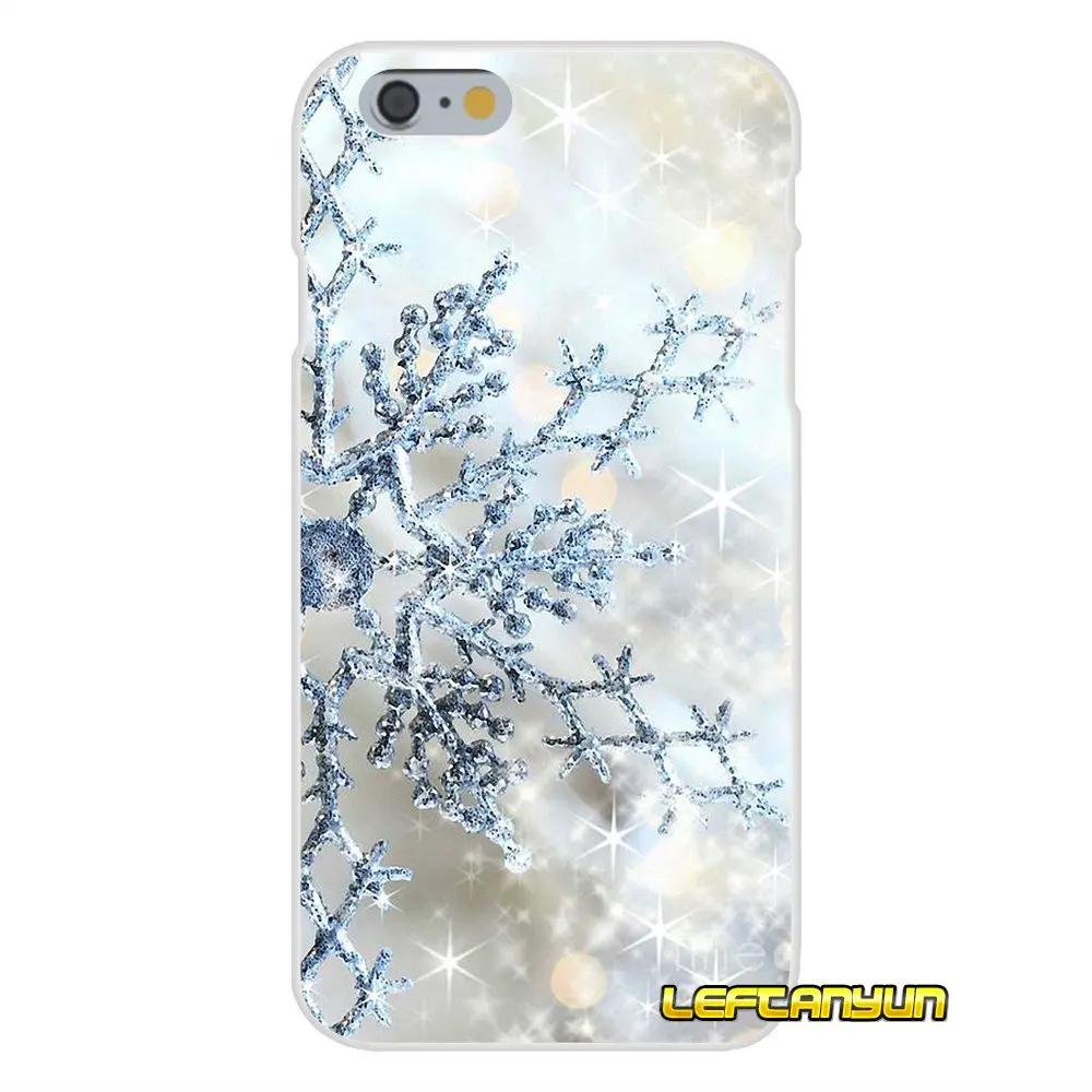 Зимние Снежинка Тонкий силиконовый чехол для iPhone X 4 4S 5 5S 5C SE 6 S 7 8