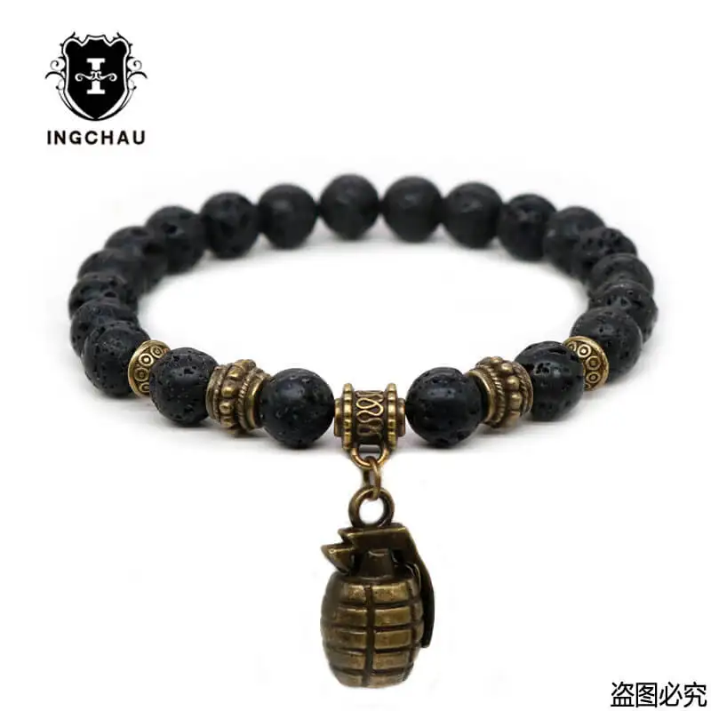 2018 античный бронзовый позолоченный армейский солдат ручной граната браслет для