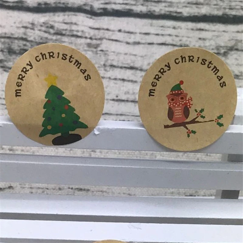 5 шт./лот бумага ручной работы Рождество клейкие наклейки подарочная упаковка
