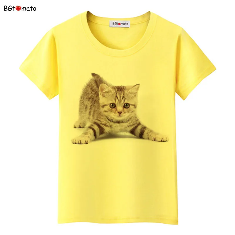 Футболка женская плюшевая с принтом в виде котят | Женская одежда