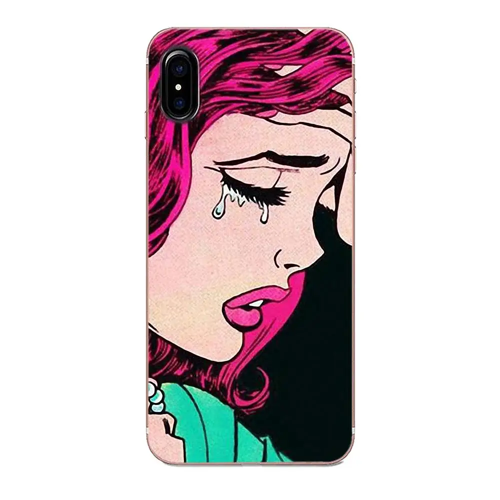 Винтажный поп-арт плач девушка для Apple iPhone 4 4S 5 5C 5S SE 6 6S 7 8 Plus X XS Max XR стильный дизайн
