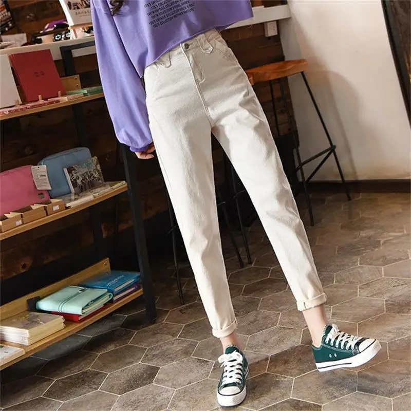 Женские джинсы с высокой талией повседневные брюки карандаш до щиколотки