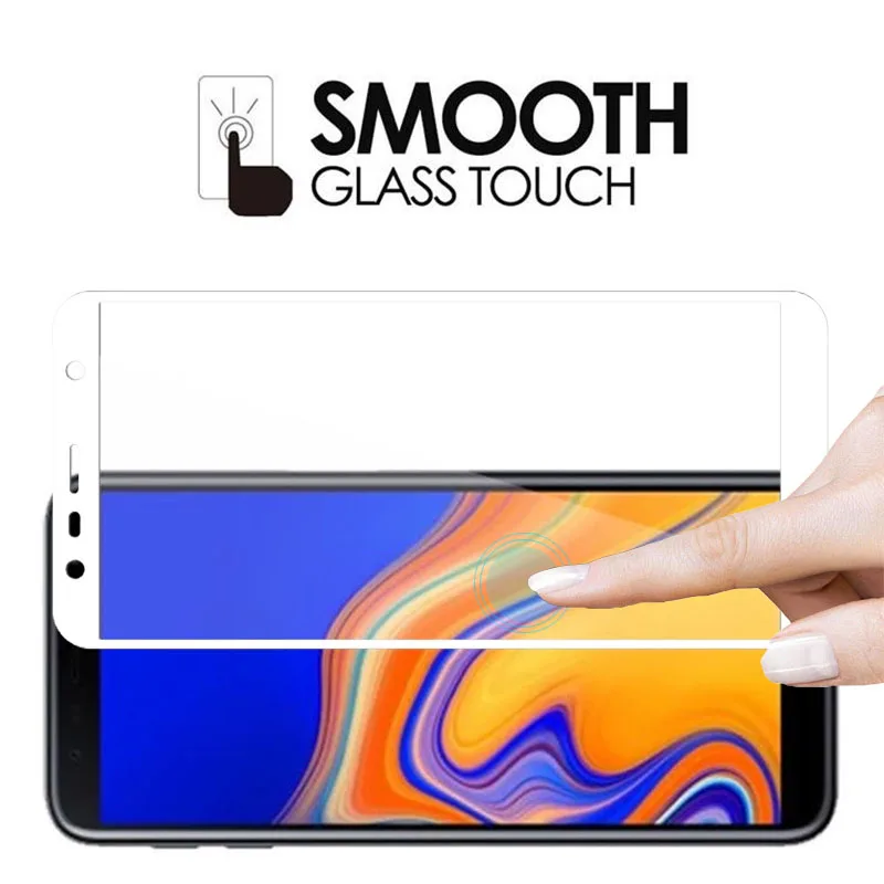 Закаленное стекло для samsung galaxy J4 плюс полное покрытие Защита экрана Самсун galax J6 SM