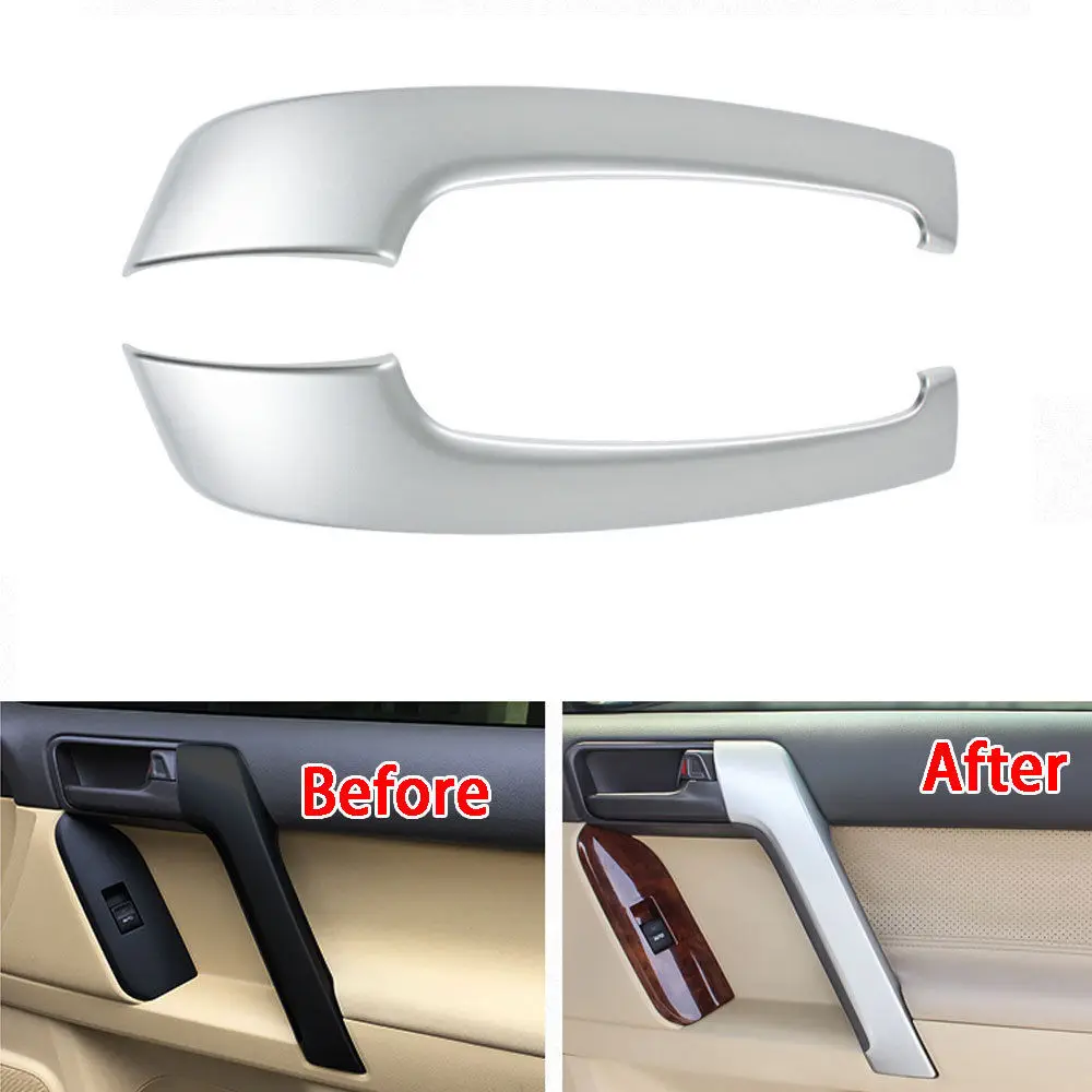 ABS Матовая Внутренняя передняя дверь подлокотник ручка Крышка отделка для Toyota Prado