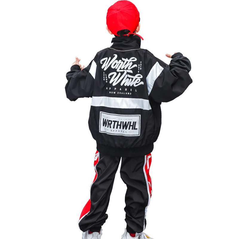 Костюм для танцев в стиле хип-хоп куртка девочек штаны джаз костюм мальчиков