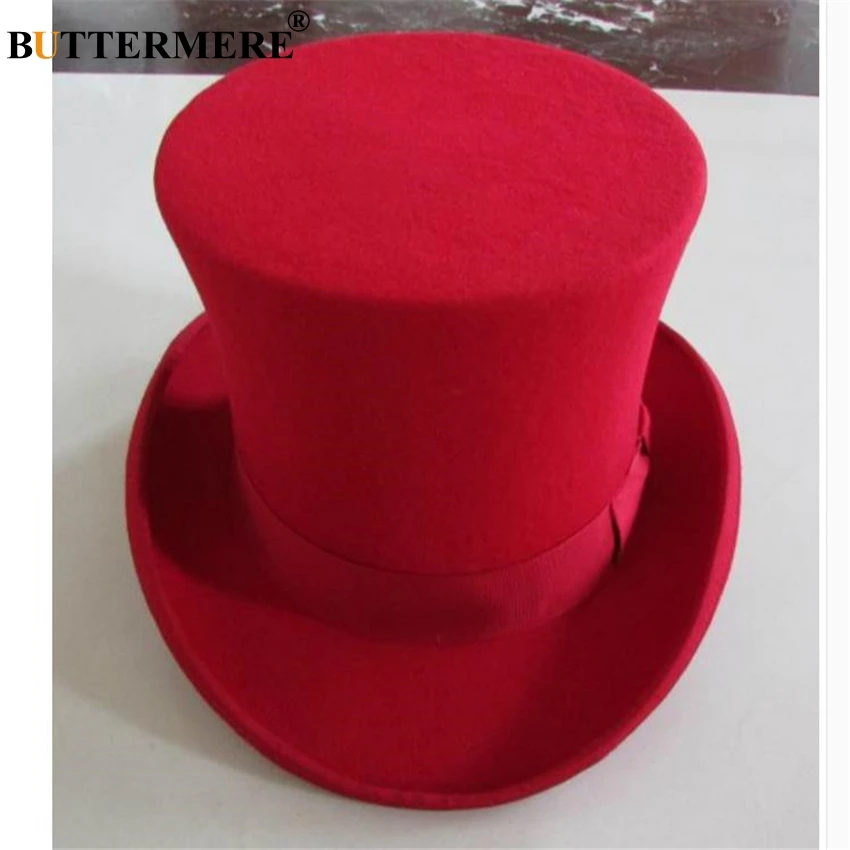 BUTTERMERE Fedora шляпа мужская верхняя шляпа черная Женская шерстяная Волшебная Шляпа Шерлок британский стиль однотонная брендовая Высококачественная Кепка 18 см