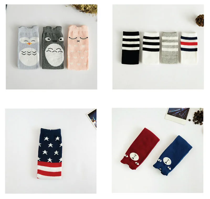 Носки унисекс высокие до колена милые Мультяшные с рисунком кота панды дораэмона