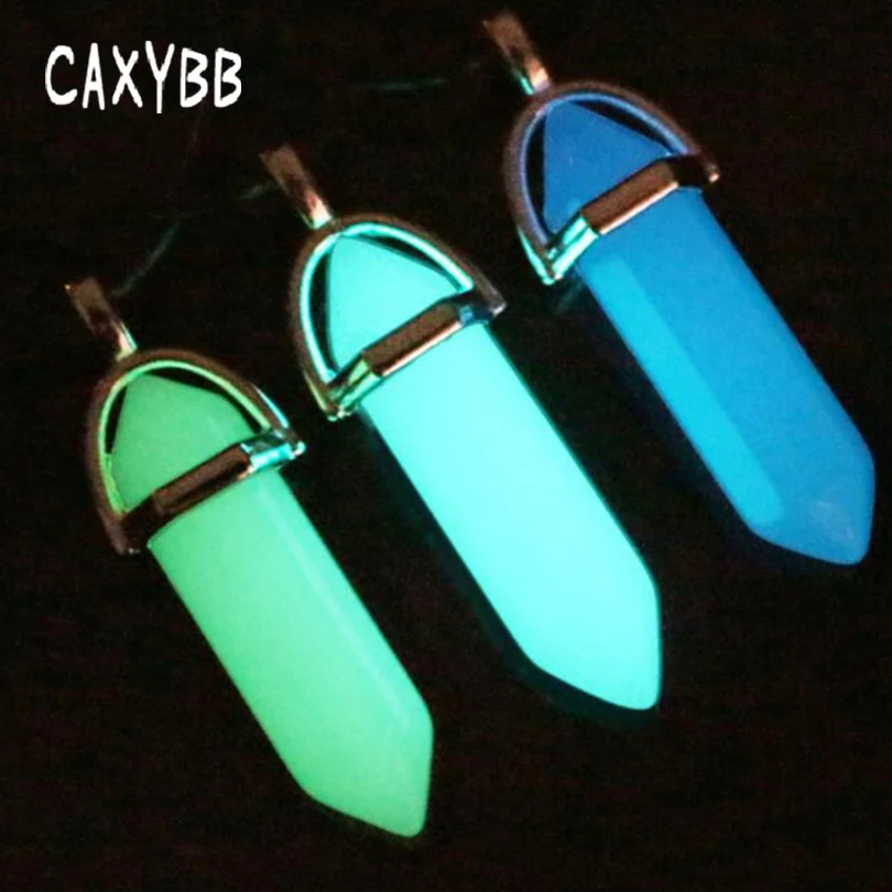Восьмиугольный кулон Caxybb флуоресцентный шестиугольный с ожерельем водоросли