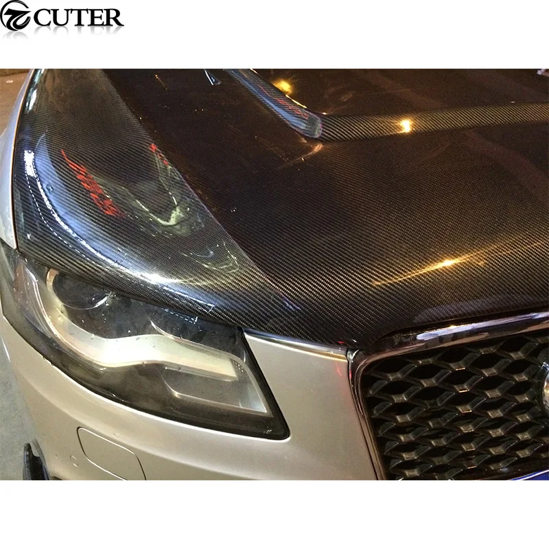 A4 B8 Carbon Fiber передний капот шляпки Чехлы для Audi A4 B8 09-12