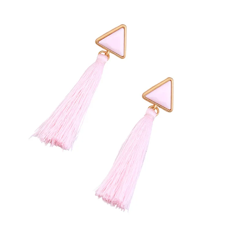 AB-ed00622b/TRACYSGER/ female geometric triangle tassel earrings | Украшения и аксессуары