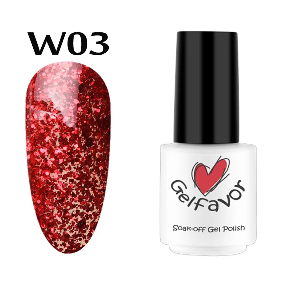 Лак для ногтей GELFAVOR @ Блестящий Гель лак Алмазный УФ светодиоды vernis ongle Прямая