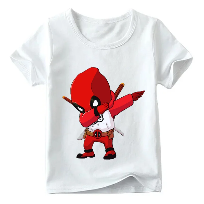 Детская забавная футболка с мультяшным дэдпулом 2019 летние топы для маленьких