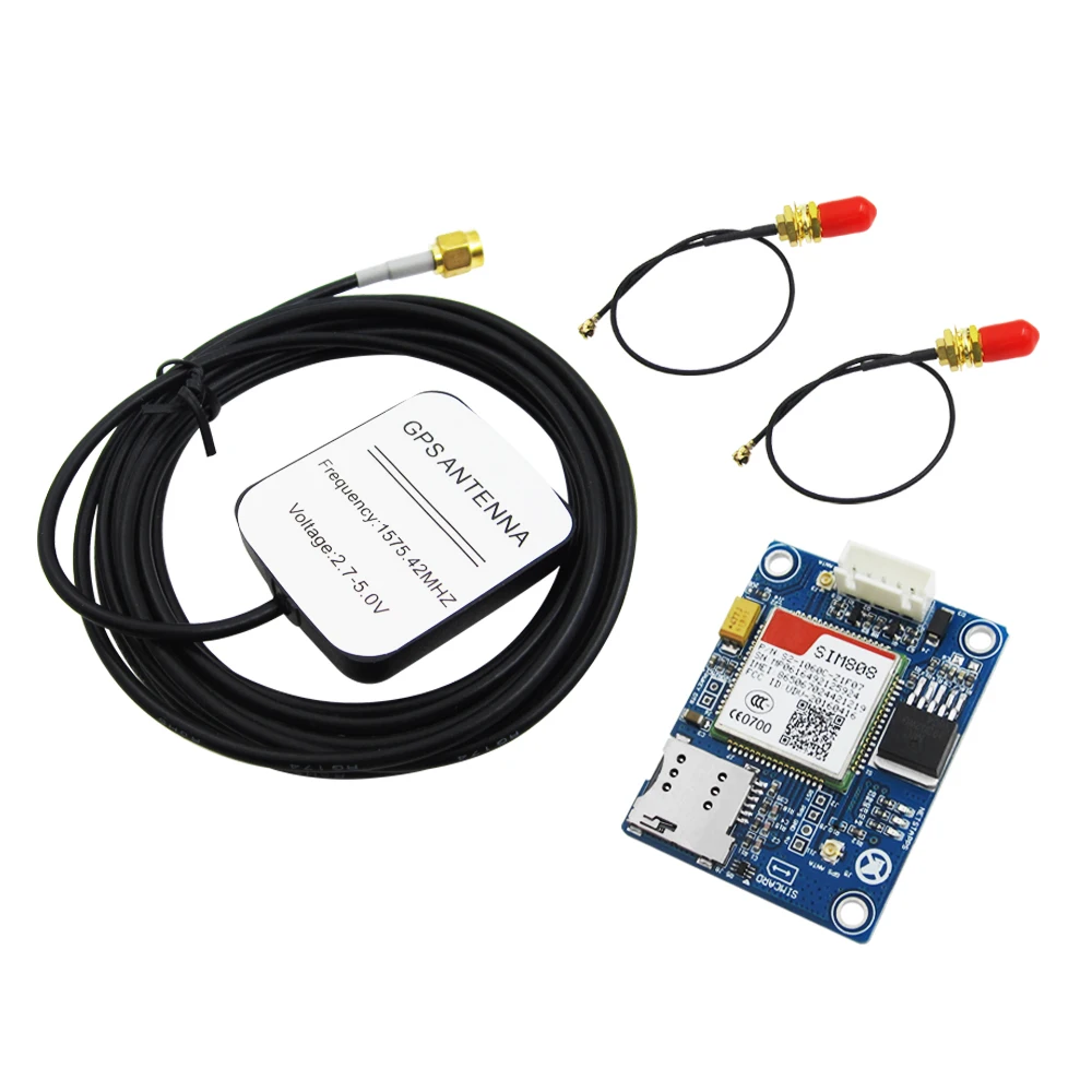 

SIM808 Module GSM GPRS GPS Development Board IPX SMA with GPS Antenna Raspberry Pi Support 2G 3G 4G SIM Card