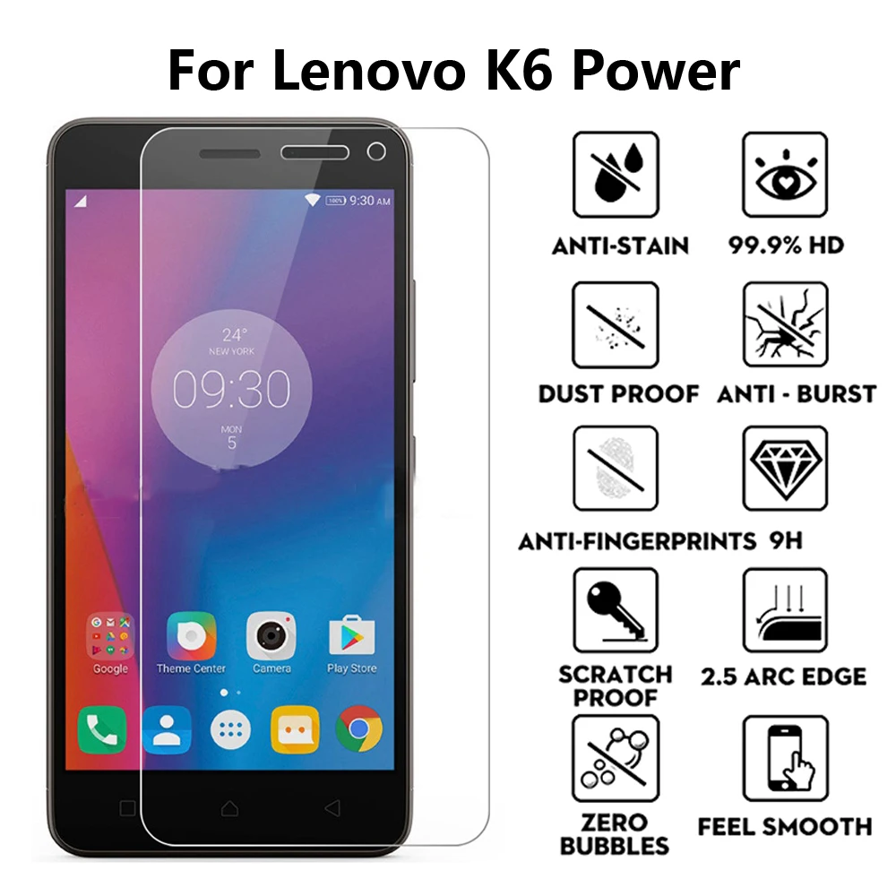 2 шт. закаленное стекло для Lenovo K6 Power K33A42 защитный чехол экрана k 6 K33a48 пленка не