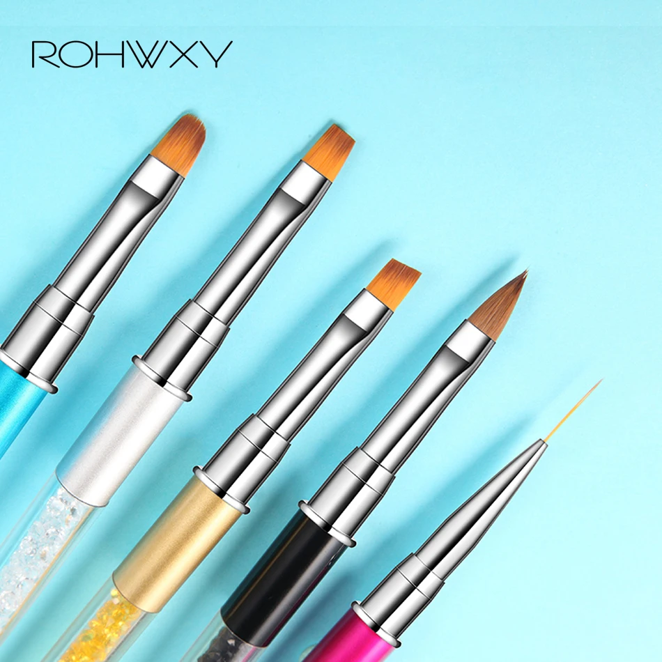 ROHWXY Кисть для ногтей дизайн ручка с кисточкой набор металлическая акриловая