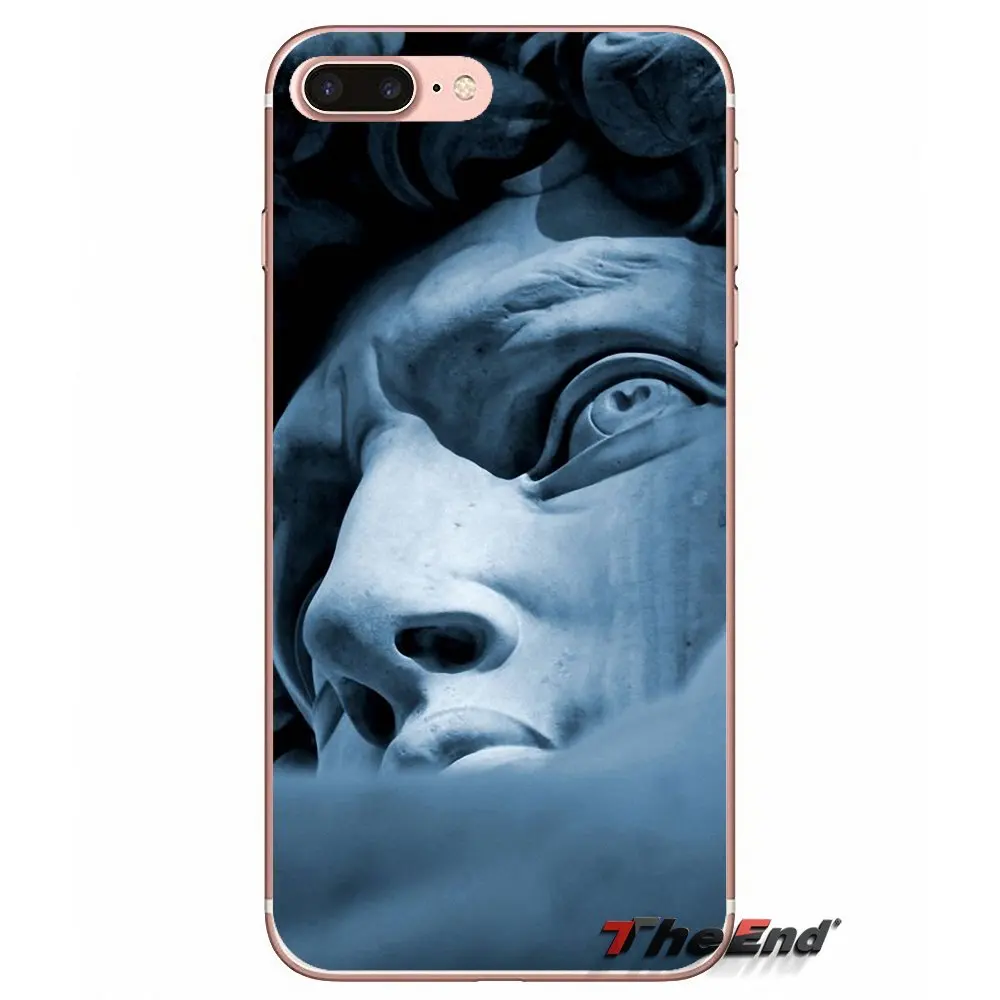 Michelangelo статуя Давида Мягкий ТПУ чехол для iPhone X 4 4S 5 5S 5C SE 6 6S 7 8 Plus Samsung Galaxy J1 J3 J5 J7 A3 A5
