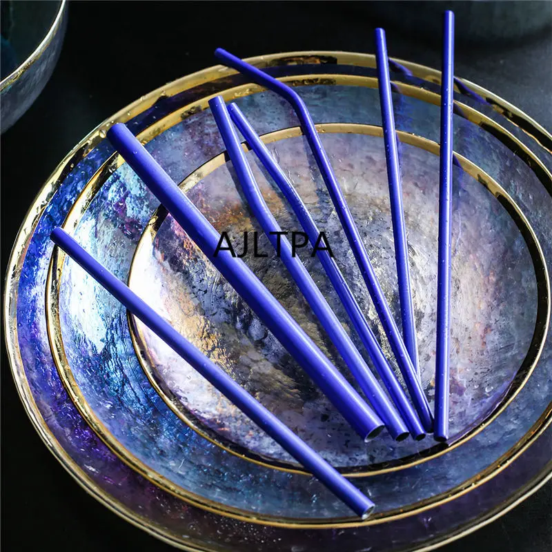 

100pcs/lot Eco Friendly Reusable Straw 304 Stainless Steel Straw Induction Temperature Color Change Metal Smoothies Straw CT0127