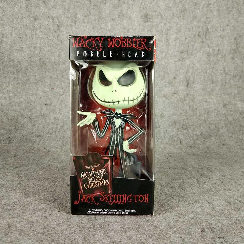 

19cm The Nightmare Before Christmas Figure Jack Skellington Model Doll Bobble-Head Wacky Wobbier Jack Figure Toy