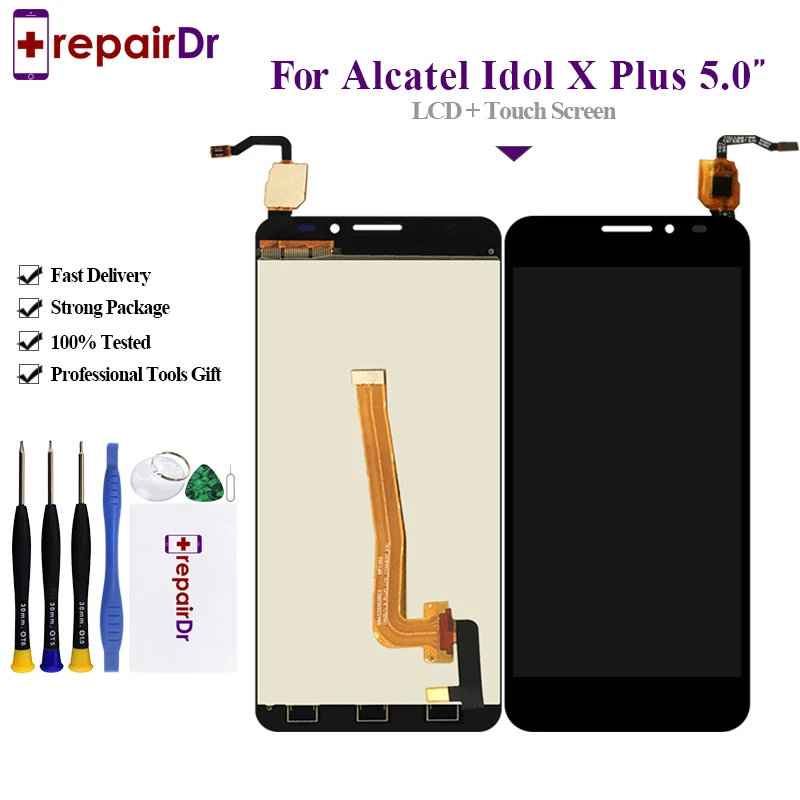 ЖК дисплей 5 0 дюйма для Alcatel One Touch Idol X Plus OT6043 6043 6043D кодирующий преобразователь
