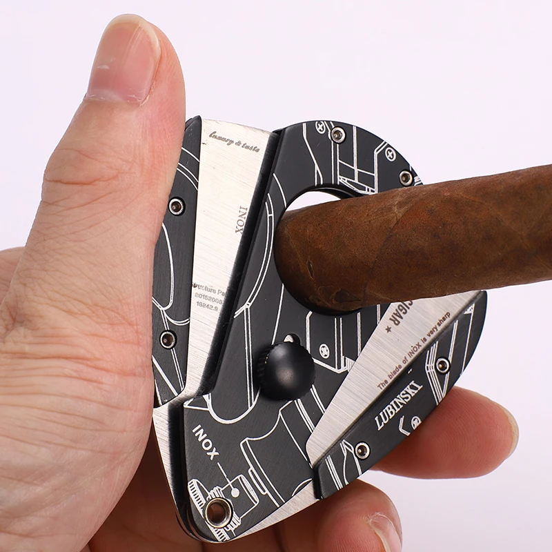 COHIBA лаконичный узор сигары костюм из нержавеющей стали Острый Золотой резак для