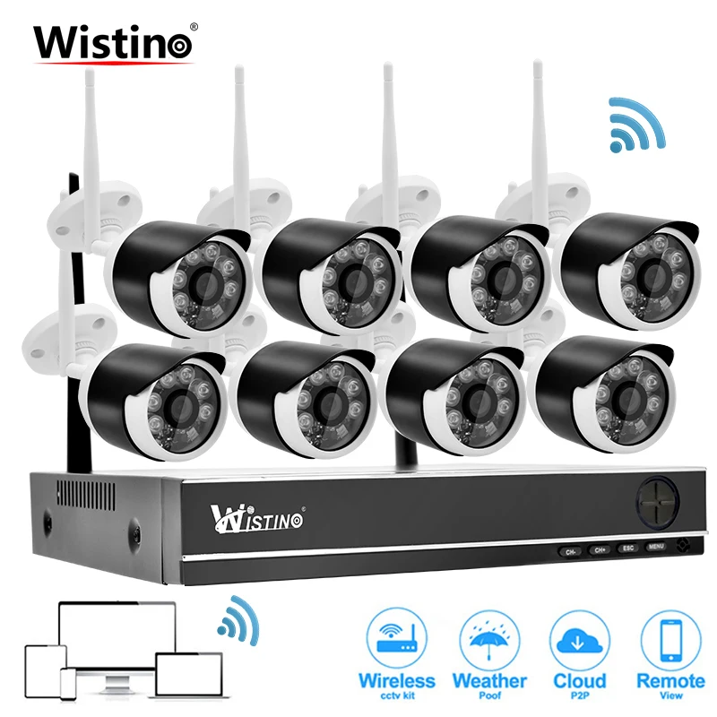 Wistino HD 720 P 8CH Беспроводной NVR Камера Наборы Открытый Wi Fi Безопасности IP CCTV Системы