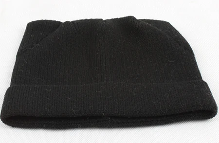 Черный HEALCOLD зима осень кошачьи уши Шерстяная Шапка-бини Skullies модные вязаные шапки для женщин - Цвет: Черный