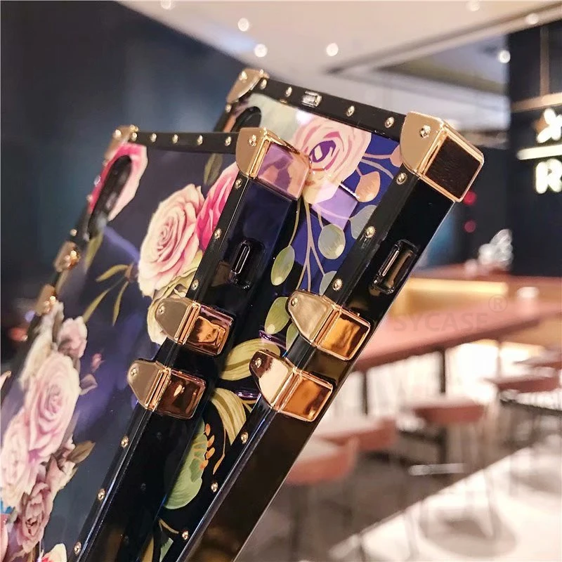 SYCASE New brand flower CASE For Huawei P20 pro Lite Nova3 case Square blue Flower female models mobile phone shell with Stand |