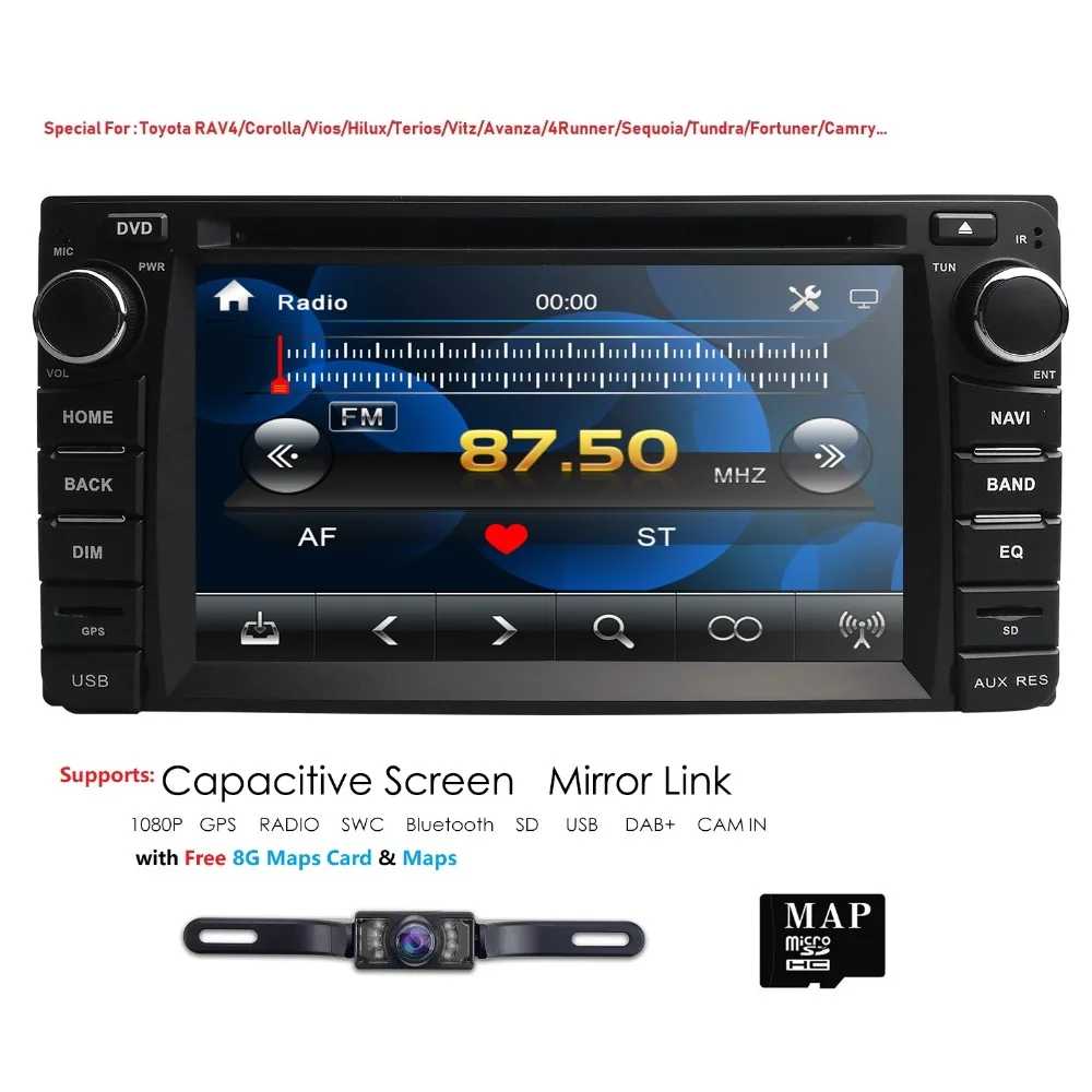 Hizpo 6 2 дюймов Автомобильный dvd плеер для Toyota универсальный RAV4 COROLLA 2000 2006 CAMRY VIOS HILUX