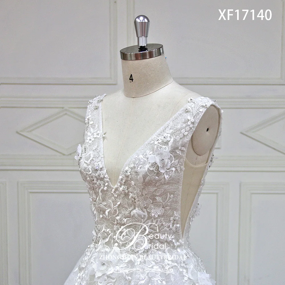 High-end Wedding Dress 2019 With Lace Flower Crystal Vestido De Novia Vintage Wedding Dresses Real Image Bridal Gown XF17140