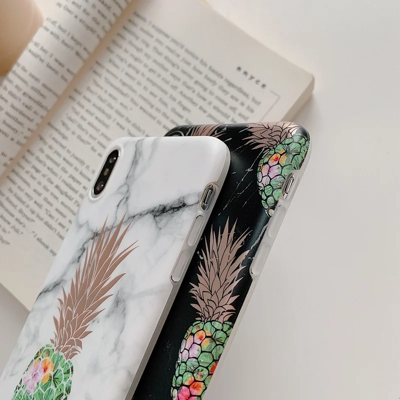 Bronzing Marble ананас чехол для телефона iphone 7 8 6 6s Plus X S XR MAX 7plus 8plus Чехлы задней панели |